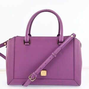 Auth Mcm 2Way Shoulder Tote Bag Purple #199935M28B